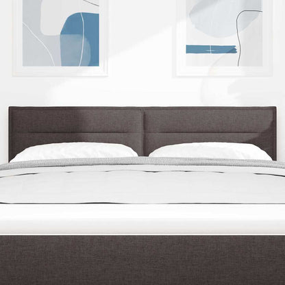 vidaXL LED Kopfteil mit LED -Streifenleuchten Dunkelbraun 144 cm Stoff