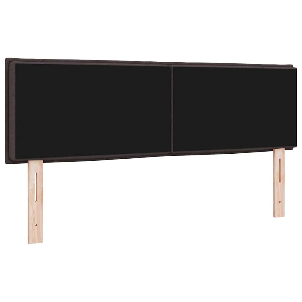 vidaXL LED Kopfteil mit LED -Streifenleuchten Dunkelbraun 144 cm Stoff