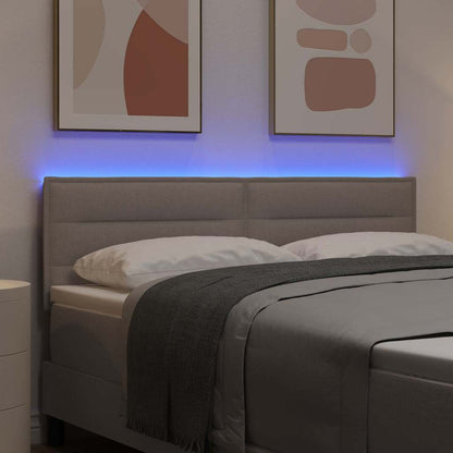 vidaXL LED Kopfteil mit LED-Lichtleisten Taupe 144 cm Polyester