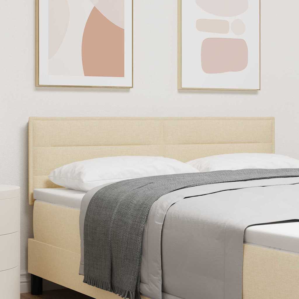 vidaXL LED Kopfteil mit LED-Lichtleisten Creme 144 cm Polyester