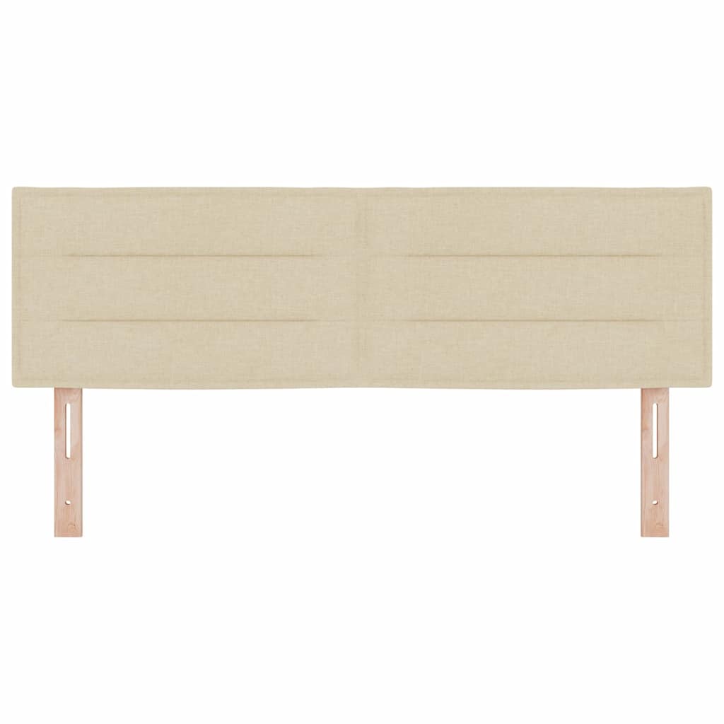 vidaXL LED Kopfteil mit LED-Lichtleisten Creme 144 cm Polyester