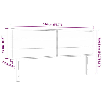 vidaXL LED Kopfteil mit LED-Lichtleisten Blau 144 cm Polyester