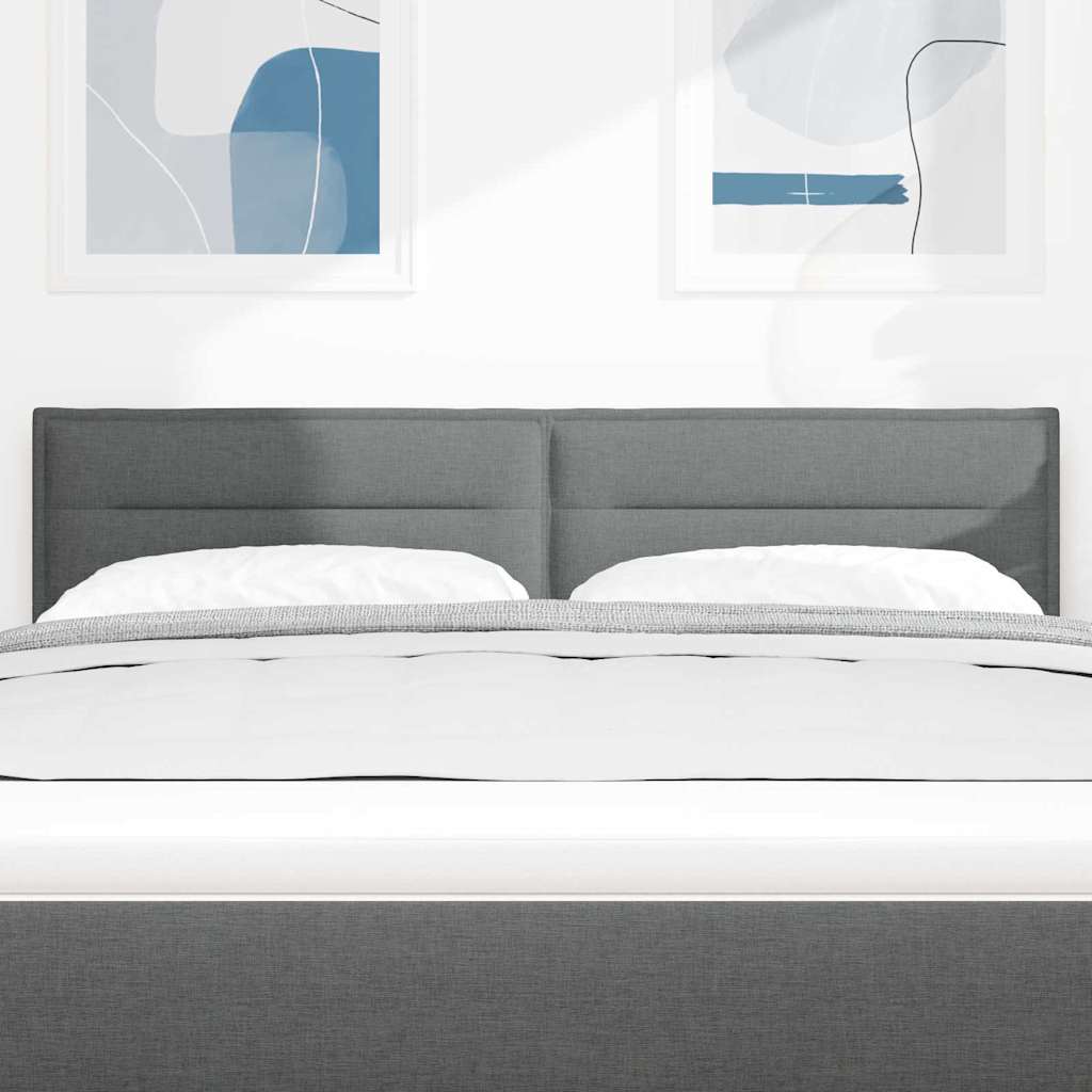 vidaXL LED Kopfteil mit LED-Lichtleisten Dunkelgrau 160 cm Polyester