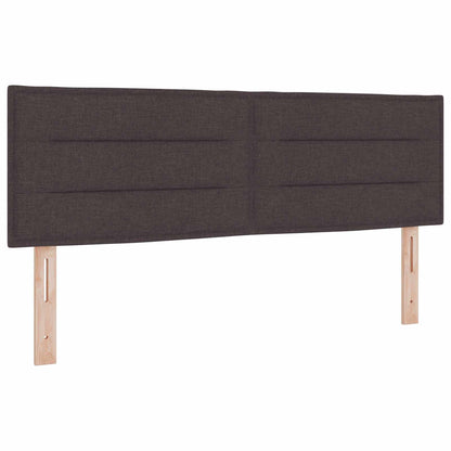 vidaXL LED Kopfteil mit LED-Lichtleisten Dunkelbraun 160 cm Polyester