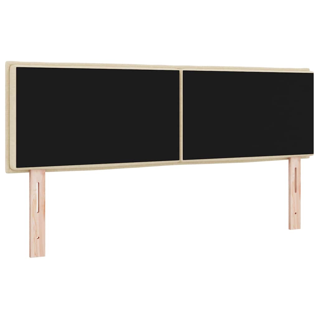 vidaXL LED Kopfteil mit LED-Lichtleisten Creme 160 cm Polyester
