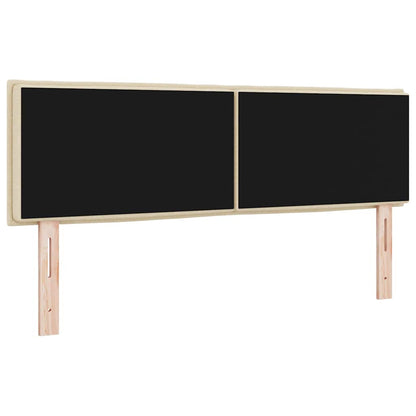 vidaXL LED Kopfteil mit LED-Lichtleisten Creme 160 cm Polyester