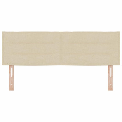 vidaXL LED Kopfteil mit LED-Lichtleisten Creme 160 cm Polyester