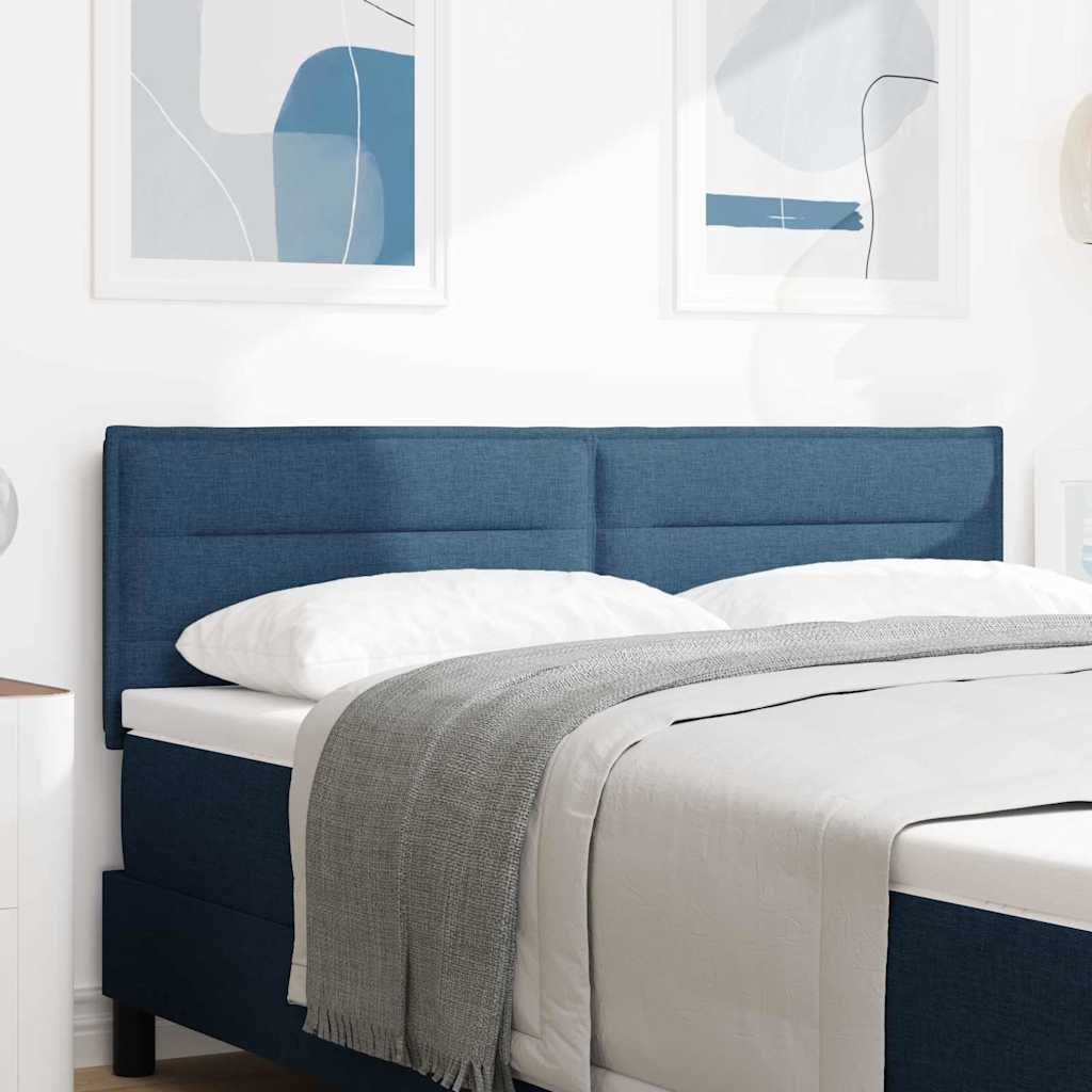 vidaXL LED Kopfteil mit LED-Lichtleisten Blau 160 cm Polyester