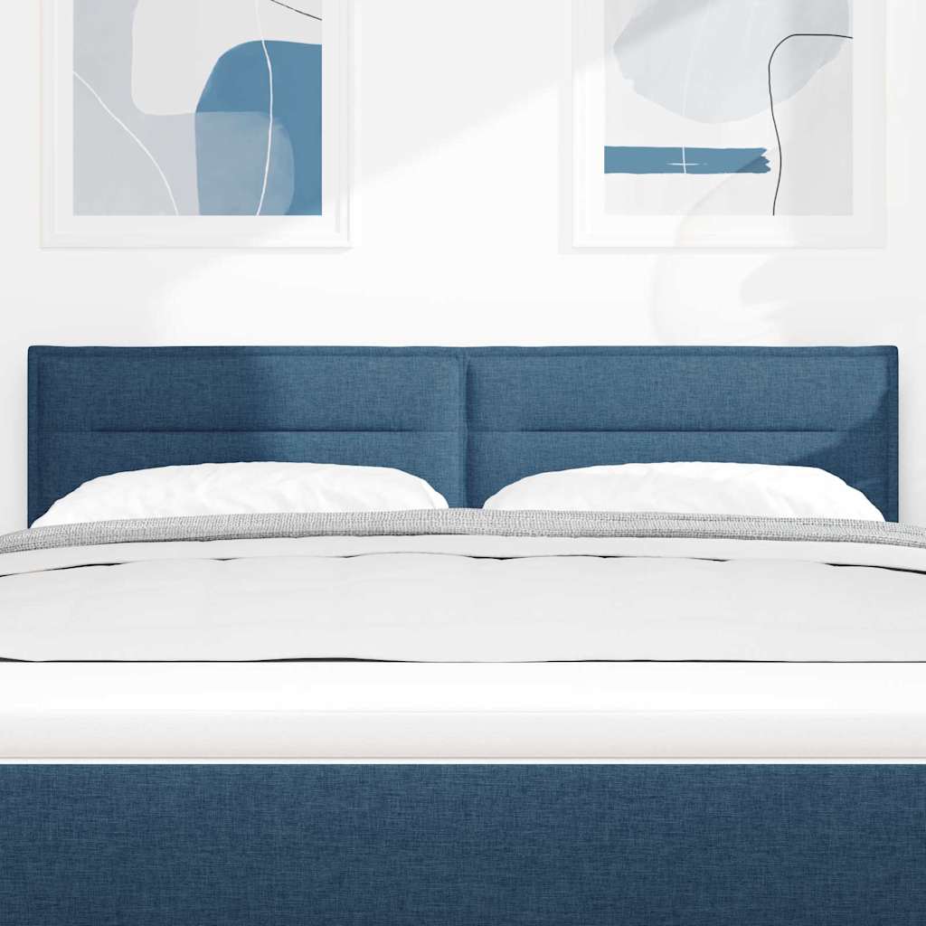 vidaXL LED Kopfteil mit LED-Lichtleisten Blau 160 cm Polyester