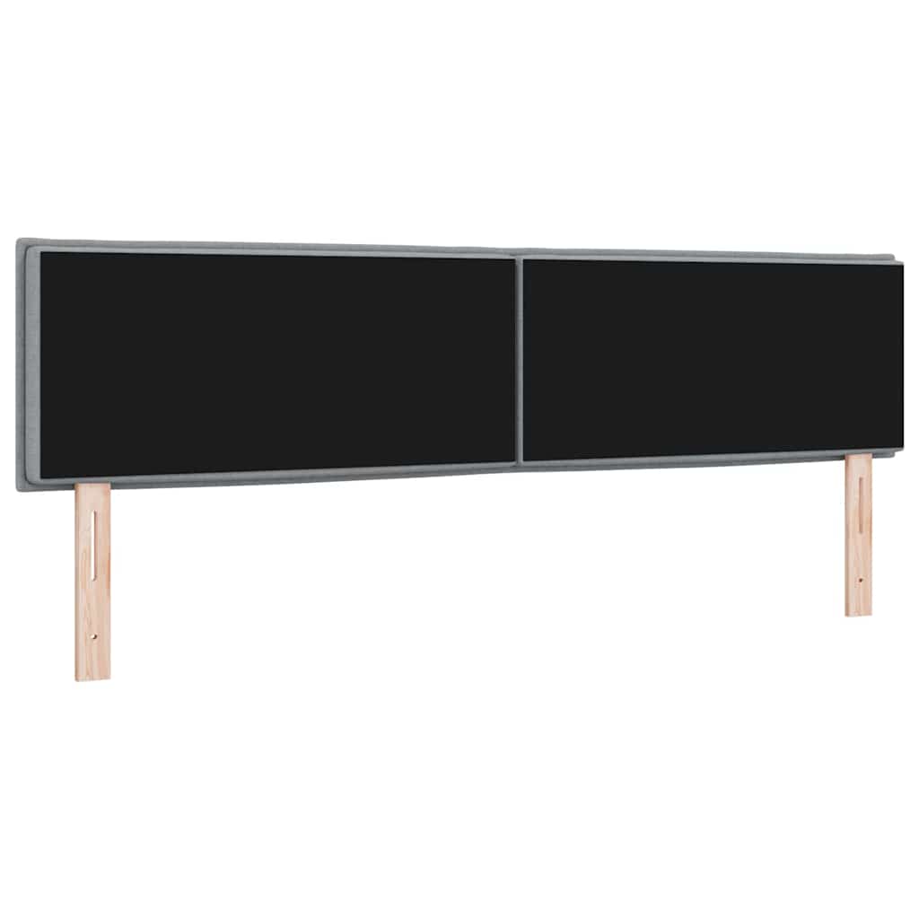 vidaXL LED Kopfteil mit LED-Lichtleisten Hellgrau 180 cm Polyester