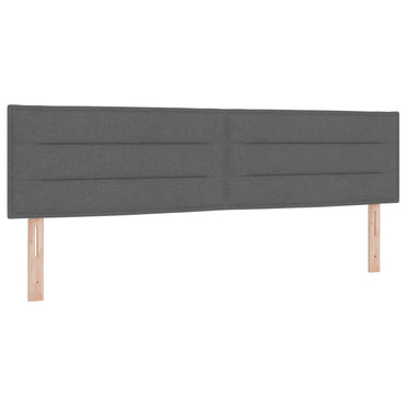 vidaXL LED Kopfteil mit LED-Lichtleisten Dunkelgrau 180 cm Polyester