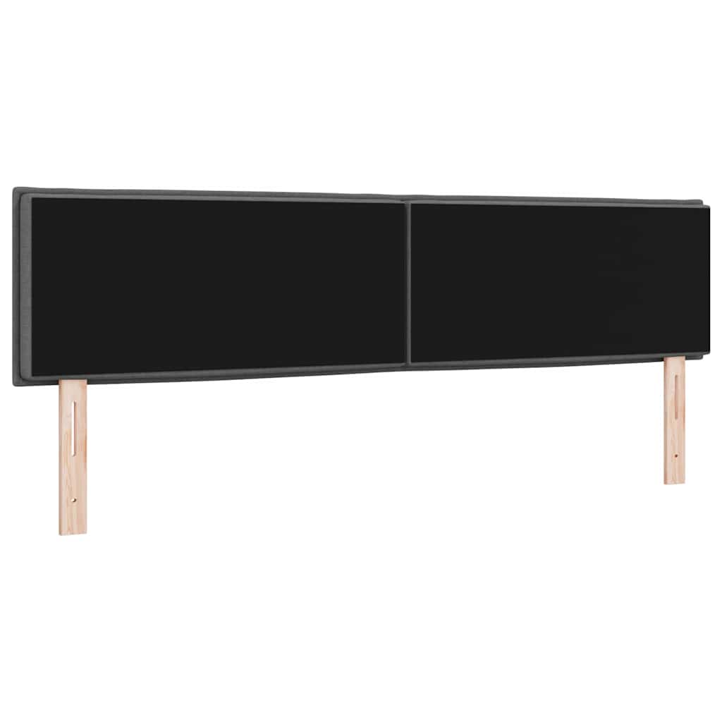 vidaXL LED Kopfteil mit LED-Lichtleisten Dunkelgrau 180 cm Polyester