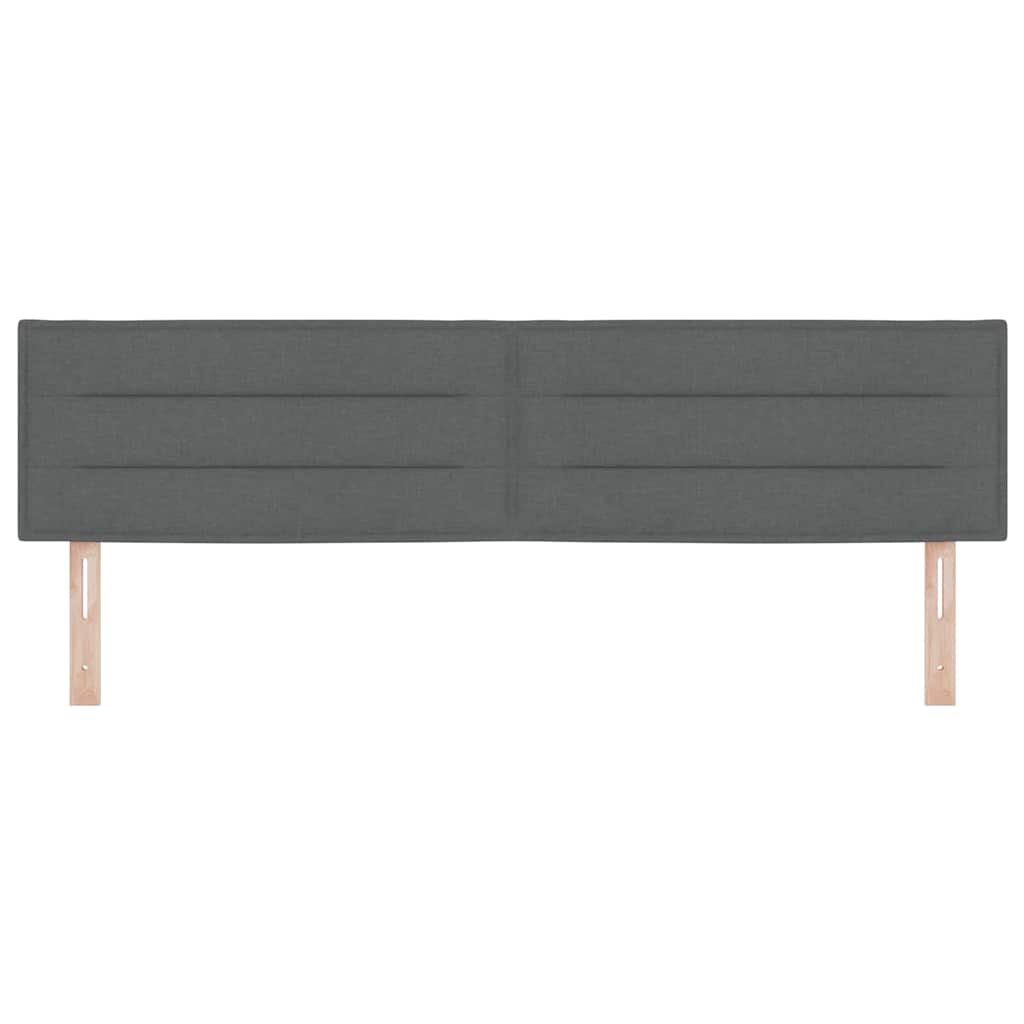 vidaXL LED Kopfteil mit LED-Lichtleisten Dunkelgrau 180 cm Polyester