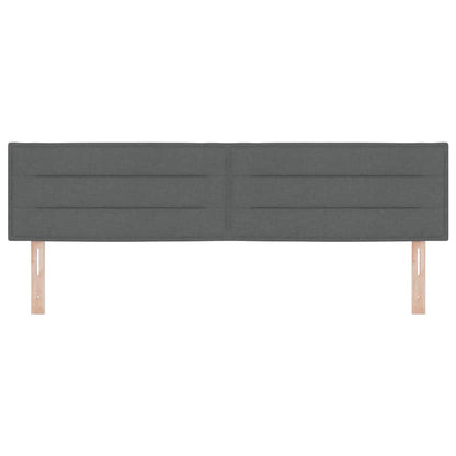 vidaXL LED Kopfteil mit LED-Lichtleisten Dunkelgrau 180 cm Polyester