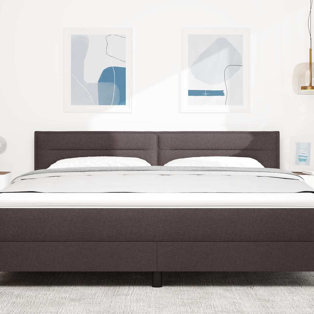 vidaXL LED Kopfteil mit LED-Lichtleisten Dunkelbraun 180 cm Polyester