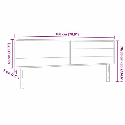 vidaXL LED Kopfteil mit LED-Lichtleisten Creme 180 cm Polyester
