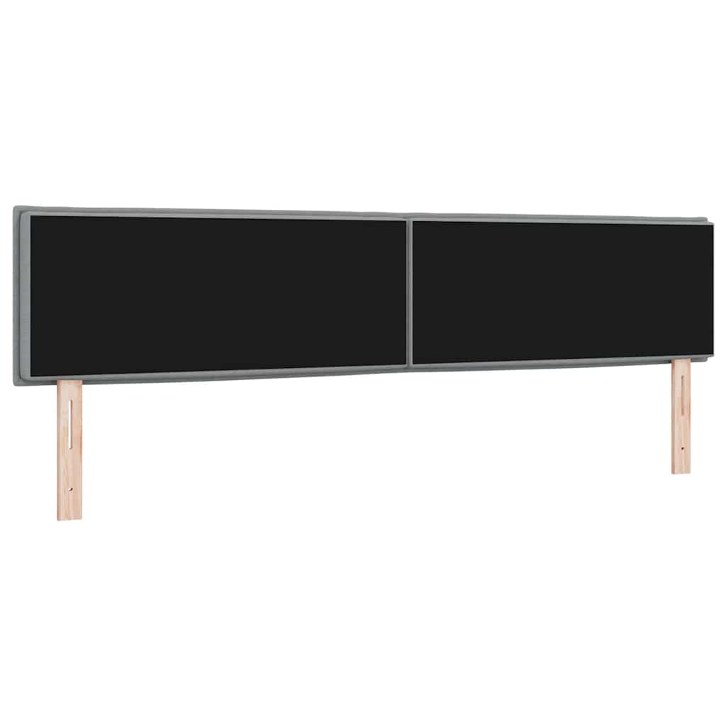 vidaXL LED Kopfteil mit LED-Lichtleisten Hellgrau 200 cm Polyester