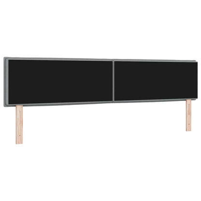 vidaXL LED Kopfteil mit LED-Lichtleisten Hellgrau 200 cm Polyester