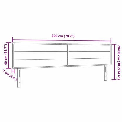 vidaXL LED Kopfteil mit LED-Lichtleisten Hellgrau 200 cm Polyester
