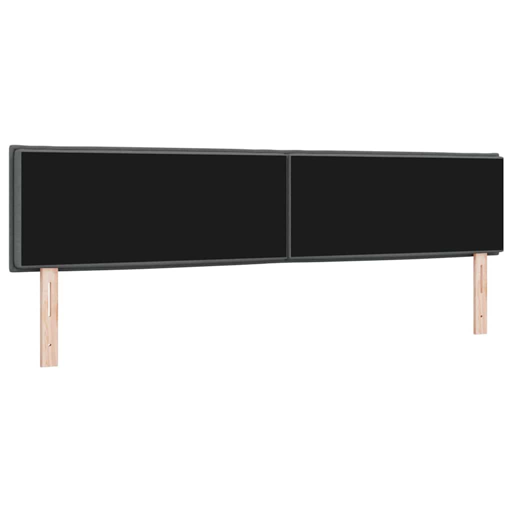 vidaXL LED Kopfteil mit LED-Lichtleisten Dunkelgrau 200 cm Polyester