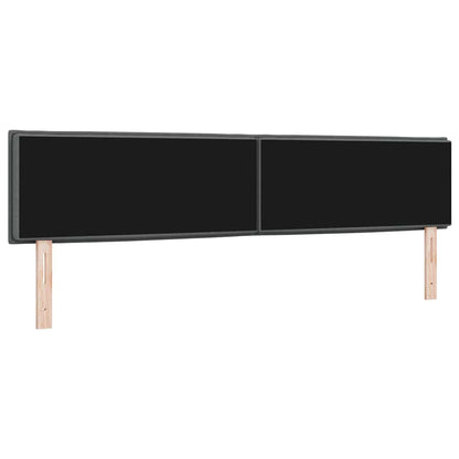 vidaXL LED Kopfteil mit LED-Lichtleisten Dunkelgrau 200 cm Polyester