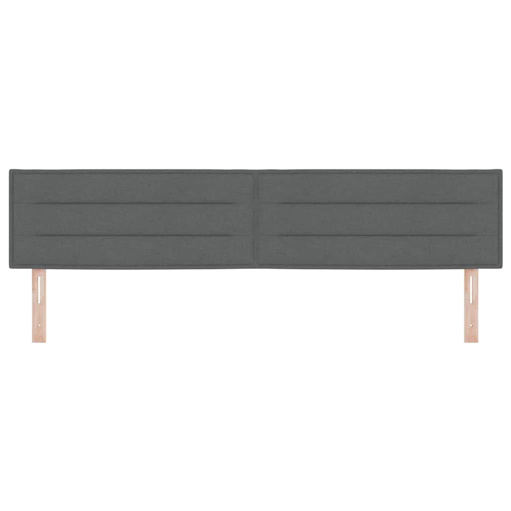 vidaXL LED Kopfteil mit LED-Lichtleisten Dunkelgrau 200 cm Polyester