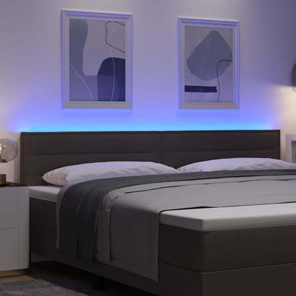 vidaXL LED Kopfteil mit LED-Lichtleisten Dunkelbraun 200 cm Polyester