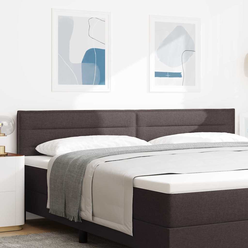 vidaXL LED Kopfteil mit LED-Lichtleisten Dunkelbraun 200 cm Polyester