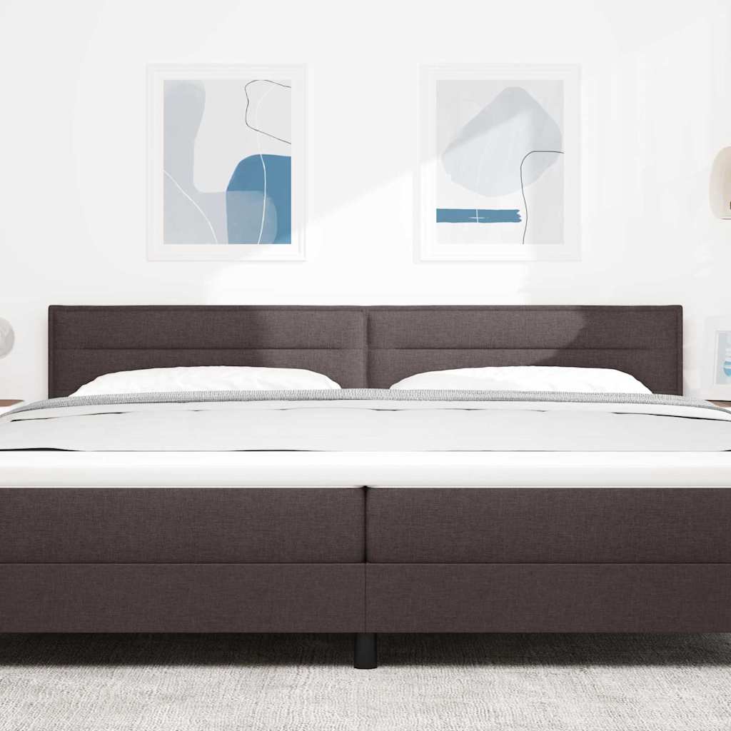 vidaXL LED Kopfteil mit LED-Lichtleisten Dunkelbraun 200 cm Polyester