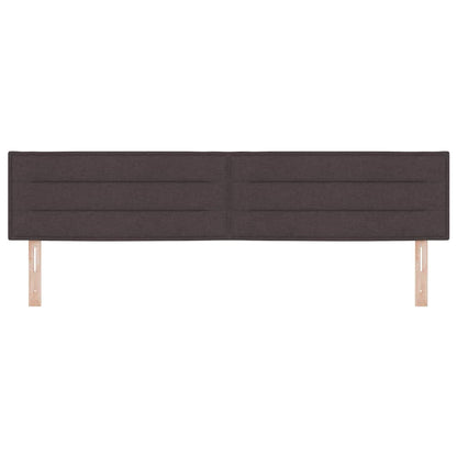 vidaXL LED Kopfteil mit LED-Lichtleisten Dunkelbraun 200 cm Polyester