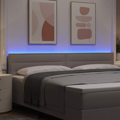 vidaXL LED Kopfteil mit LED-Lichtleisten Taupe 200 cm Polyester