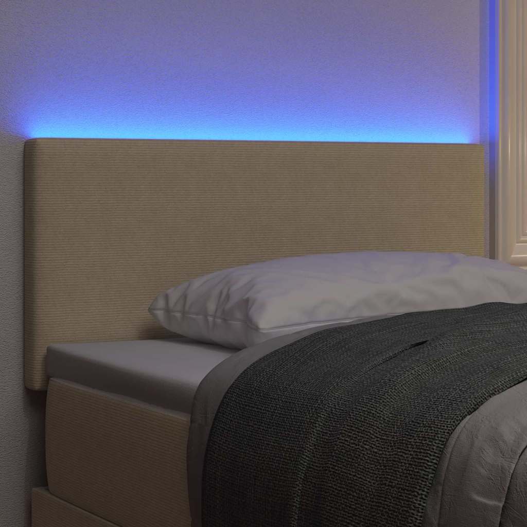 vidaXL LED Kopfteil mit LED-Lichtleisten Grau-Grün 80 cm Polyester