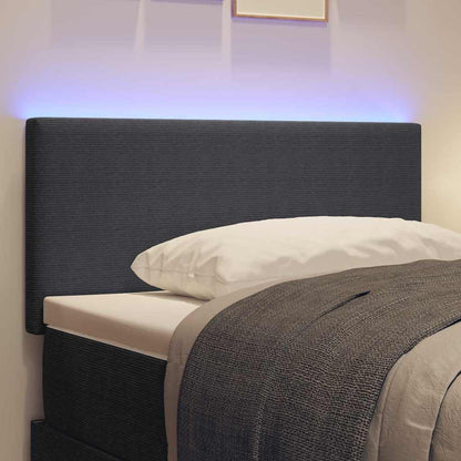 vidaXL LED Kopfteil mit LED-Lichtleisten Dunkelgrau 90 cm Polyester