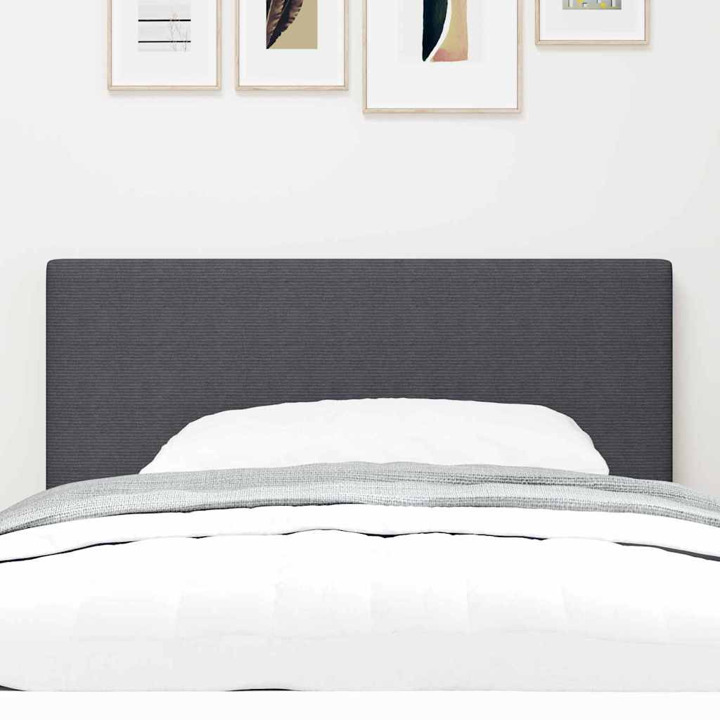 vidaXL LED Kopfteil mit LED-Lichtleisten Dunkelgrau 90 cm Polyester