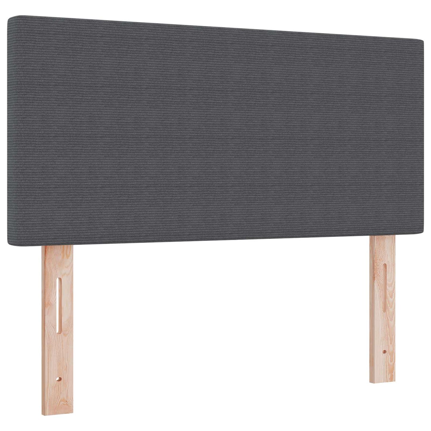 vidaXL LED Kopfteil mit LED-Lichtleisten Dunkelgrau 90 cm Polyester
