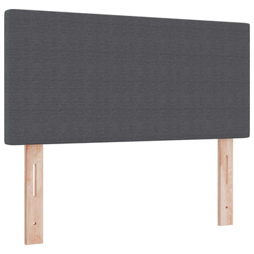 vidaXL LED Kopfteil mit LED-Lichtleisten Dunkelgrau 90 cm Polyester