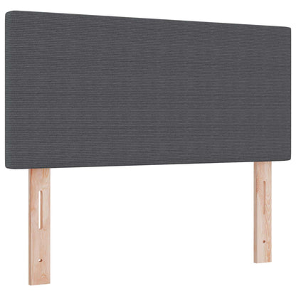 vidaXL LED Kopfteil mit LED-Lichtleisten Dunkelgrau 90 cm Polyester