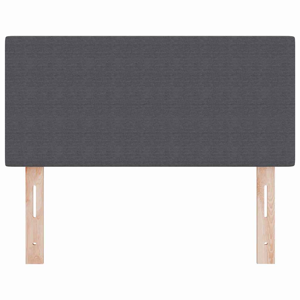vidaXL LED Kopfteil mit LED-Lichtleisten Dunkelgrau 90 cm Polyester