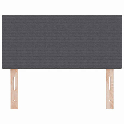 vidaXL LED Kopfteil mit LED-Lichtleisten Dunkelgrau 90 cm Polyester
