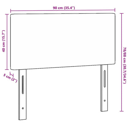 vidaXL LED Kopfteil mit LED-Lichtleisten Dunkelgrau 90 cm Polyester