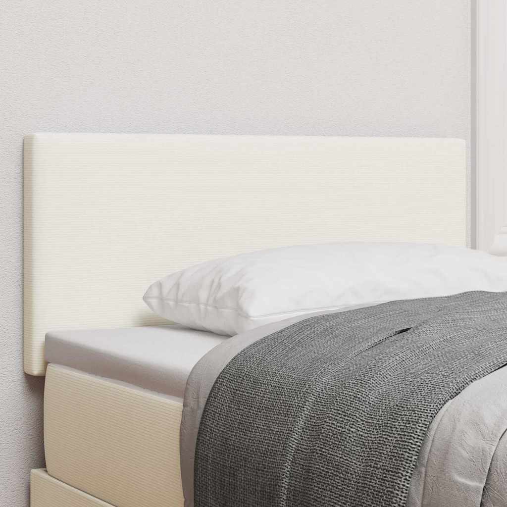 vidaXL LED Kopfteil mit LED-Lichtleisten Creme 100 cm Polyester