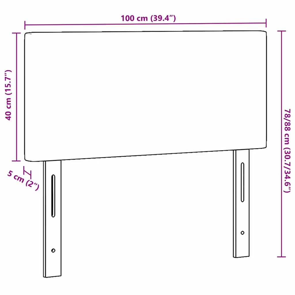 vidaXL LED Kopfteil mit LED-Lichtleisten Grau-Grün 100 cm Polyester