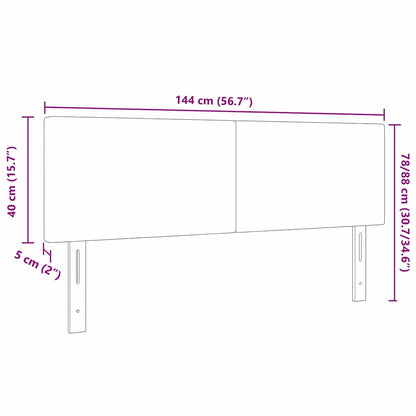 vidaXL LED Kopfteil mit LED-Lichtleisten Hellgrau 144 cm Polyester