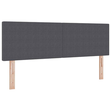vidaXL LED Kopfteil mit LED-Lichtleisten Dunkelgrau 144 cm Polyester