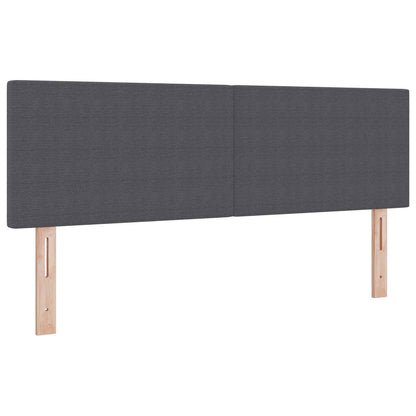 vidaXL LED Kopfteil mit LED-Lichtleisten Dunkelgrau 144 cm Polyester
