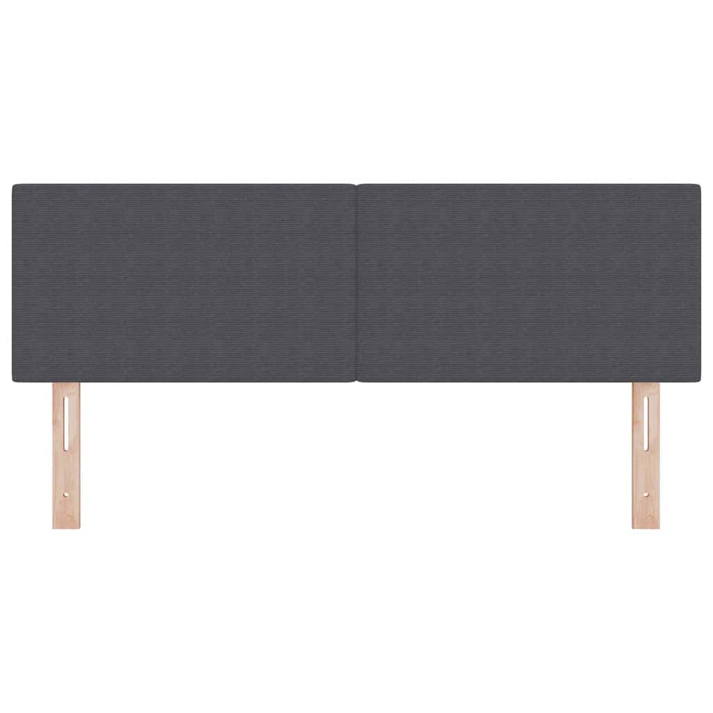 vidaXL LED Kopfteil mit LED-Lichtleisten Dunkelgrau 144 cm Polyester