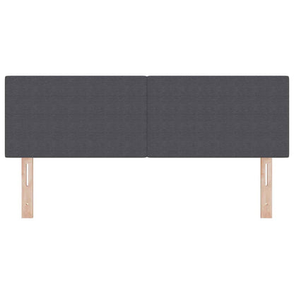 vidaXL LED Kopfteil mit LED-Lichtleisten Dunkelgrau 144 cm Polyester