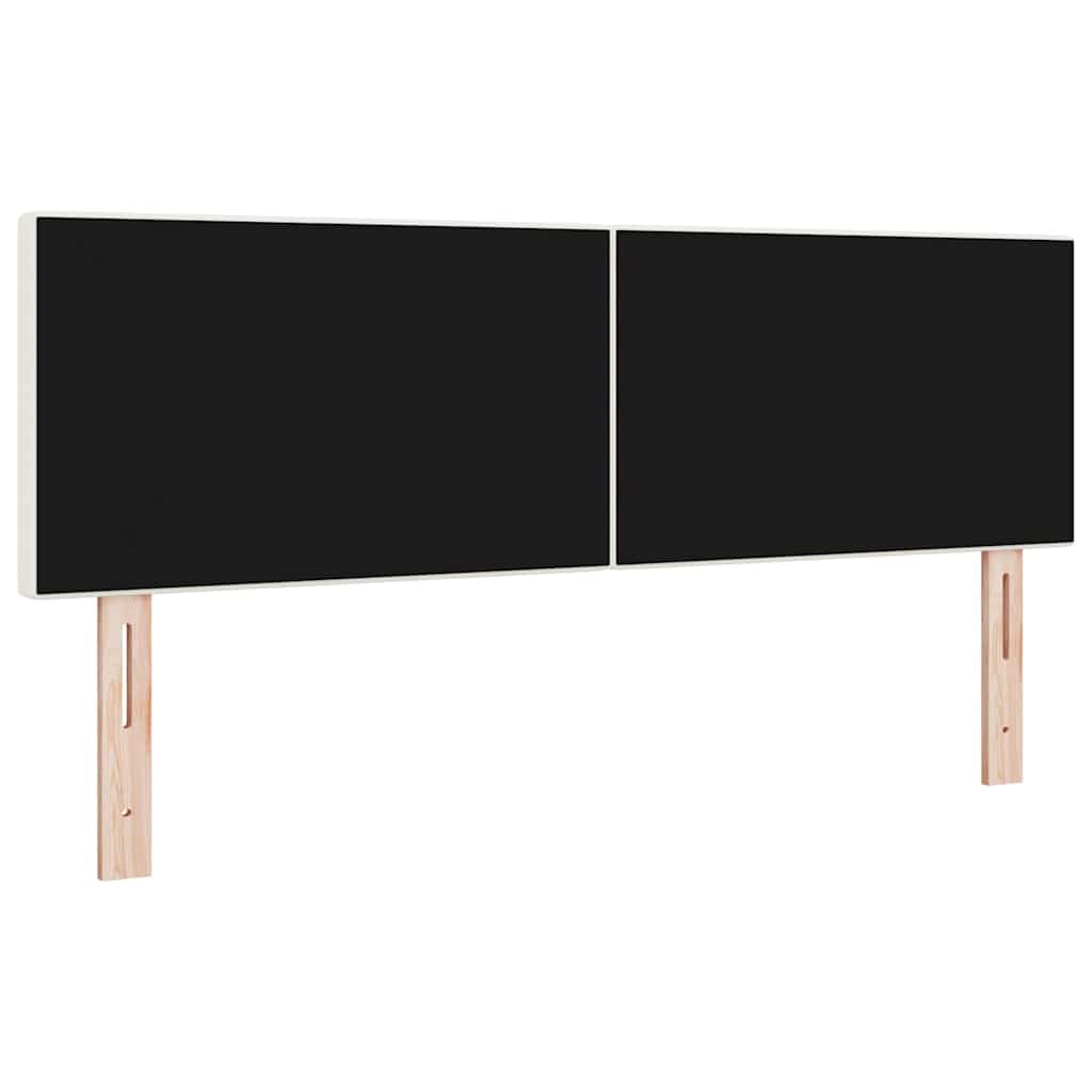 vidaXL LED Kopfteil mit LED-Lichtleisten Creme 144 cm Polyester