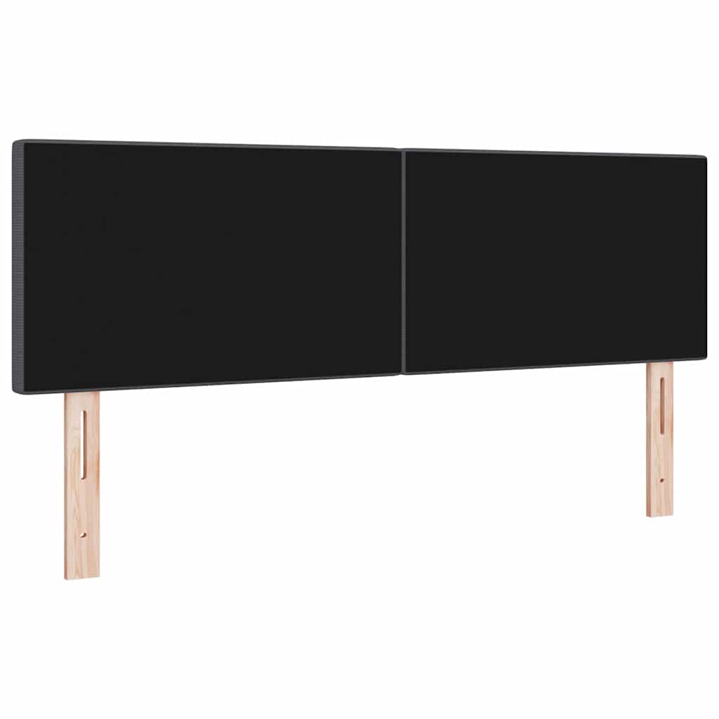 vidaXL LED Kopfteil mit LED-Lichtleisten Dunkelgrau 160 cm Polyester