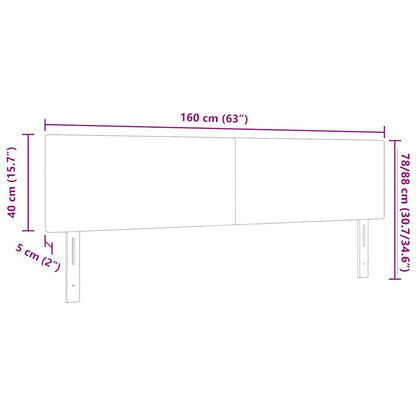 vidaXL LED Kopfteil mit LED-Lichtleisten Dunkelgrau 160 cm Polyester